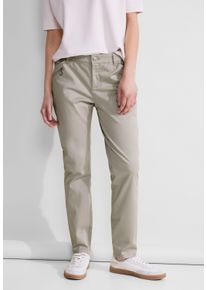 Street One Damen Röhrenhose, grau, casual, Gr. 34, unifarben, Web, 97% Baumwolle, 3% Elasthan, Hosen, Middle Waist