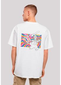 F4NT4STIC Herren T-Shirt "Alice im Wunderland Uhr Hase", weiß, casual, Gr. XS, Obermaterial: 100% Baumwolle, Shirts, Premium Qualität, Nostalgie,