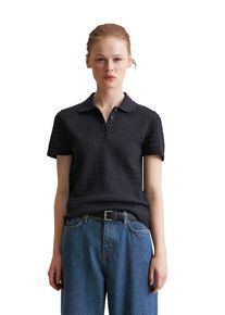 Marc O'Polo Damen Poloshirt, blau, casual, Gr. M, MARC O'POLO DENIM, Strick, Obermaterial: 100% Baumwolle, Shirts, aus Strick, modisches Muster, regular
