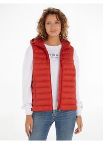 Tommy Hilfiger Damen Steppweste "LW PADDED GLOBAL STRIPE VEST", rot, sportlich, Gr. S, unifarben, Web, Obermaterial: 100% Polyester. Futter: 100%