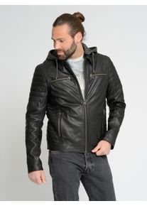 Maze Herren Bikerjacke "42021310", schwarz, Gr. XL, Obermaterial: 100% Lammleder / Futter: 100% Baumwolle / Ärmelfutter: 100% Polyester / Kapuze: 52%