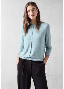 Cecil Damen Langarmshirt, blau, casual, Gr. XXL, unifarben, Stoff, 71% Viskose, 26% Polyester, 3% Elasthan, Shirts, Rundhalsausschnitt