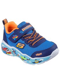 Skechers Kinder Sneaker "PLAY SCENE", Gr. 21, blau, Lederimitat, Mesh, kontrastfarbene Details, casual, Schuhe, Freizeitschuh mit bedruckter Sohle,