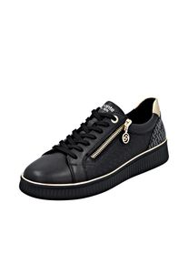 Remonte Damen Plateausneaker "Elisabeth Hurley-Collection", Gr. 38, gold, Leder, Lederimitat, kontrastfarbene Details, sportlich, Schuhe,