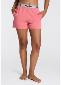 HUGO UNDERWEAR Damen Pyjamahose "SPORTY LOGO_SHORTS", Gr. L, rot, Sweatware, Obermaterial: 66% Baumwolle, 30% Polyester, 4% Elasthan, casual, Hosen,