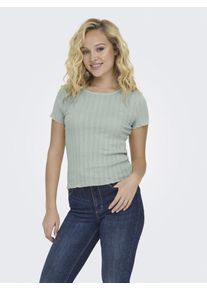 Only Damen Kurzarmshirt "ONLCARLOTTA S/S TOP JRS NOOS", grün, casual, Gr. M, unifarben, Single Jersey, Obermaterial: 100% Baumwolle, Shirts