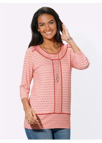 Casual Looks Damen 3/4-Arm-Shirt "Shirt", rosa, Gr. 36, gemustert, mehrfarbig, 95% Viskose, 5% Elasthan, Shirts