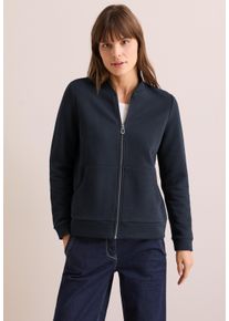 Cecil Damen Cardigan, blau, casual, Gr. XL, unifarben, Web, 70% Baumwolle, 27% Polyester, 3% Elasthan, Strickjacken, aus softem Materialmix