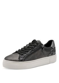 Tamaris Damen Plateausneaker, Gr. 42, silber, Lederimitat, Textil, Synthetik, Glitzer, metallic, animal-print, sportlich, Schuhe, Freizeitschuh,