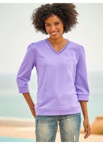Heine Damen Sweatshirt, lila, Gr. 40, unifarben, 82% Baumwolle, 18% Polyester, Sweatshirts