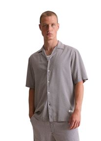 Marc O'Polo Herren Kurzarmhemd "aus softer Viskose", blau, Gr. M, MARC O'POLO DENIM, bedruckt, Obermaterial: 100% Viskose, Hemden