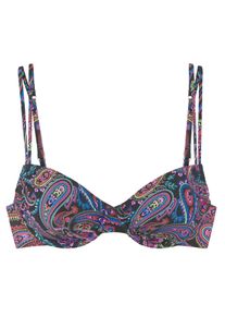 Venice Beach Damen Bügel-Bikini-Top "Paislee", schwarz, Gr. 36, bedruckt, Paisleymuster, Recycling-Polyamid, Bikini-Oberteile, bedruckt, verstellbare
