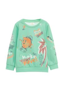 s.Oliver JUNIOR Jungen Sweatshirtturquoise sublimanted print, casual, Gr. 128, bedruckt, Sweatware, Obermaterial: 58% Polyester, 42% Baumwolle,