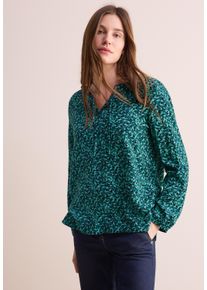 Cecil Damen Langarmbluse, blau, casual, Gr. XL, bedruckt, Stoff, 100% Viskose, Blusen, aus softer Viskose