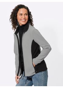 Casual Looks Damen Fleecejacke, grau, Gr. 46, unifarben, 100% Polyester, Jacken