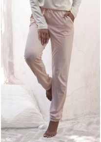 Vivance Dreams Damen Pyjamahose, Gr. 32, rosa, Single Jersey, Obermaterial: 50% Baumwolle, 50% Viskose, bedruckt, gestreift, mehrfarbig, casual,