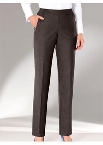Adelina Damen Webhose, braun, Gr. 205, meliert, 66% Polyester, 32% Viskose, 2% Elasthan, Hosen