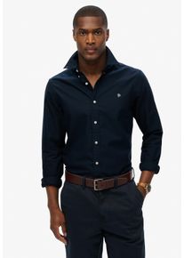 Superdry Herren Langarmhemd "CLASSIC OXFORD L/S SHIRT", blau, modisch, Gr. XXL, unifarben, Web, Obermaterial: 100% Baumwolle, Hemden