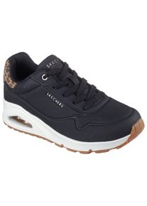 Skechers Damen Sneaker "UNO-JUNGLE NITE", Gr. 37, schwarz, Lederimitat, animal-print, sportlich, Schuhe, Schnürschuh, Freizeitschuh mit Wedge-Absatz