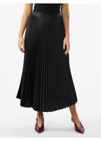 Y.A.S Damen Plisseerock "YASCELINE HW MIDI SKIRT S. NOOS", schwarz, modisch, Gr. XL, unifarben, Web, Obermaterial: 100% Polyester, Röcke