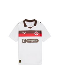Puma Kinder Poloshirt "FCSP AWAY JERSEY JR", weiß, sportlich, Gr. 152, gestreift, Web, Obermaterial: 100% Polyester, Shirts