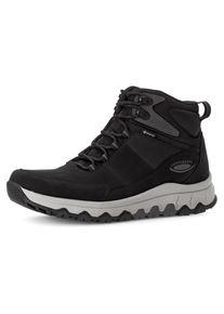 Herren Schnürboots, Gabor Rollingsoft, Gr. 10, schwarz, Nubukleder, Textil, sportlich, Schuhe, High-Top-Sneaker, Komfortschuh, Freitzeitschuh, Weite