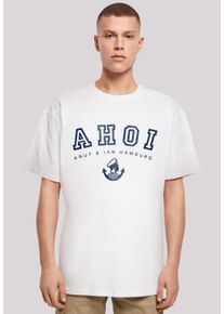 F4NT4STIC Herren T-Shirt "Oversized T-Shirt Ahoi Knut & Jan Hamburg", weiß, casual, Gr. XXXL, Obermaterial: 100% Baumwolle, Shirts, Print