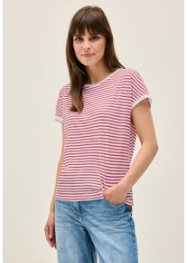 Cecil Damen T-Shirtglazed apple rot, casual, Gr. S, gestreift, Web, Stoff, 50% Baumwolle, 50% Modal, Shirts, im Streifendesign