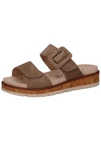Caprice Damen Pantolette "Caprice Pantoletten Veloursleder", Gr. 38, grau, Veloursleder, casual, Schuhe