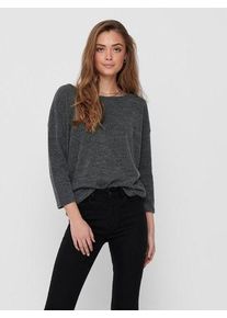 Only Damen 3/4-Arm-Shirt "ONLALBA 3/4 TOP JRS NOOS", grau, casual, Gr. XL, meliert, Feinstrick, Obermaterial: 95% Polyester, 5% Elasthan, Shirts