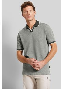Bugatti Herren Poloshirt, grün, casual, Gr. S, 85% Baumwolle, 15% Leinen, Shirts, mit Kontraststreifen