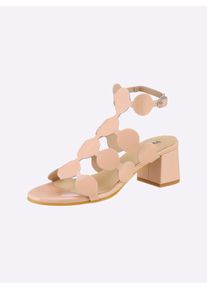 Heine Damen Sandalette, Gr. 39, rosa, Leder, Glattleder, modisch, Schuhe