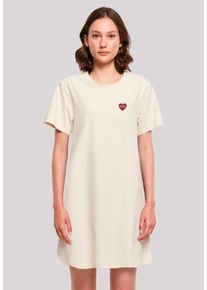 F4NT4STIC Damen Shirtkleid "Mama Herz Bestickt", weiß, casual, Gr. M, Obermaterial: 100% Baumwolle, Kleider, Premium Qualität