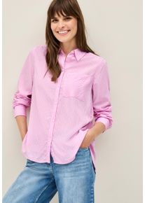 Cecil Damen Hemdblusecherry blossom pink, casual, Gr. XL, gestreift, Web, Obermaterial: 83% Viskose, 17% Polyamid, Blusen, mit Streifen Muster