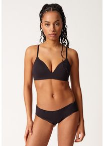 Skiny Damen Triangel-BH "Classicotton", Gr. 80, schwarz, Obermaterial: 94% Baumwolle, 6% Elasthan. Spitze: 85% Polyamid, 15% Elasthan, casual, BHs,