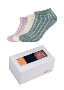 s.Oliver Damen Sneakersocken "Sneakersockenbox 3er Pack", Gr. 39, blau, 69% Polyester 29% Polyester 2% Elasthan, meliert, Socken