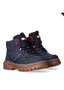 Tommy Hilfiger Kinder Schnürboots, Gr. 26, blau, Synthetik, Polyester, modisch, Schuhe, Winterboots, Stiefel mit Profilsohle