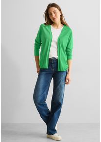 Cecil Damen Cardigan, grün, casual, Gr. XXL, unifarben, Web, 60% Baumwolle, 40% Viskose, Strickjacken, im soften Baumwoll-Mix