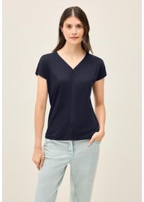 Cecil Damen T-Shirturban dunkelblau, casual, Gr. XXL, unifarben, Web, 50% Baumwolle, 50% Modal, Shirts, in Unifarbe