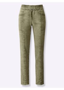 Heine Damen Webhose, grün, Gr. 36, gemustert, unifarben, 81% Baumwolle, 17% Polyester, 2% Elasthan, Hosen