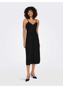 Only Damen Spaghettikleid "ONLHONEY STRAP DRESS JRS", schwarz, Gr. XS, unifarben, Jersey, Obermaterial: 95% Viskose, 5% Elasthan, Kleider