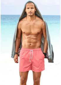 Bench. Herren Badeshorts, rot, Gr. L, kontrastfarbene Details, Microfaser, Polyester, Microfaser, Badehosen, in modischen Pastellfarben