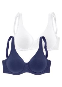 Petite Fleur Damen Minimizer-BH, Gr. 105, blau, Jersey, Obermaterial: 90% Baumwolle, 10% Elasthan, klassisch, BHs, mit Bügel aus Baumwolle