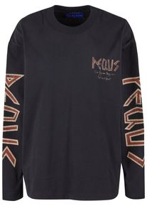 PEQUS Herren Rundhalspullover "PEQUS PEQUS Ancient Love Story Long Sleeve", schwarz, casual, Gr. M, mehrfarbig, 100% Baumwolle, Pullover