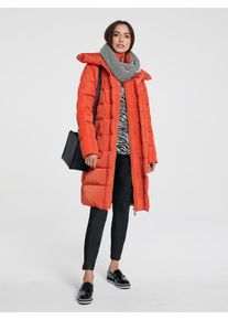Heine Damen Daunenmantel, orange, modisch, Gr. 38, unifarben, unifarben mit Farbeinsatz, unifarben mit Farbeinsätzen, 100% Polyester, Füllung:70%