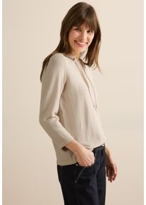 Cecil Damen Strickpullover, lila, casual, Gr. L, unifarben, Stoff, 58% Viskose, 42% Polyester, Pullover, mit 3/4 Ärmeln
