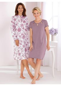 wäschepur WÄSCHEPUR Damen Nachthemd "Nachthemd", Gr. 40, lila, 100% Baumwolle, unifarben, Kleider