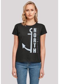 F4NT4STIC Damen T-Shirt "North Anker", schwarz, casual, Gr. XS, Obermaterial: 100% Baumwolle, Shirts, Print