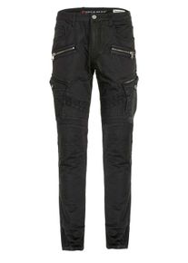 Cipo & Baxx CIPO & BAXX Herren Cargojeans "Jeans", schwarz, sportlich, Gr. 38, unifarben, 79% Baumwolle;19% Polyester;2% Elasthan, Jeans, im angesagten