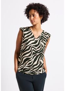 Street One Damen Trägertoppine grove grün, casual, Gr. 38, bedruckt, Stoff, Vorderseite: 100% Viskose; Rückseite: 95% Viskose, 5% Elasthan, Tops, mit